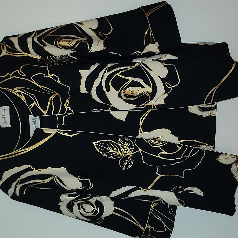 Joseph Ribkoff Midnight Blue/Vanilla Floral Print 3/4 Sleeve Twin Set Jacket